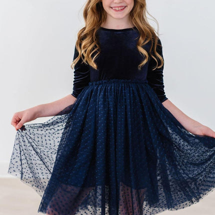 Light Navy Velvet Tutu Dress