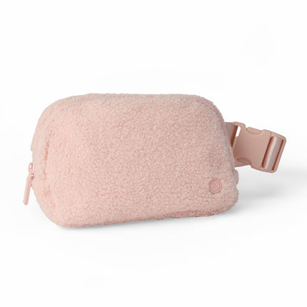 Light Pink Fleece Belt Bag