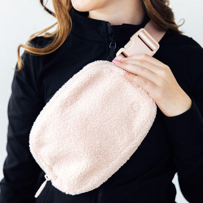 Light Pink Fleece Belt Bag - Dashing Nova