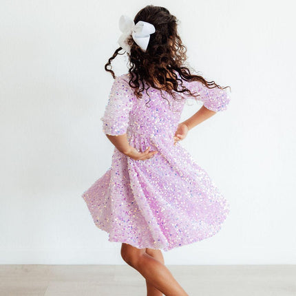 Lilac Velvet Sequin Dress
