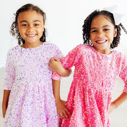 Lilac Velvet Sequin Dress