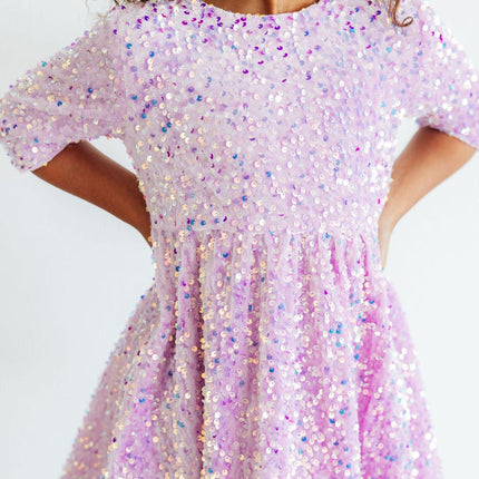 Lilac Velvet Sequin Dress