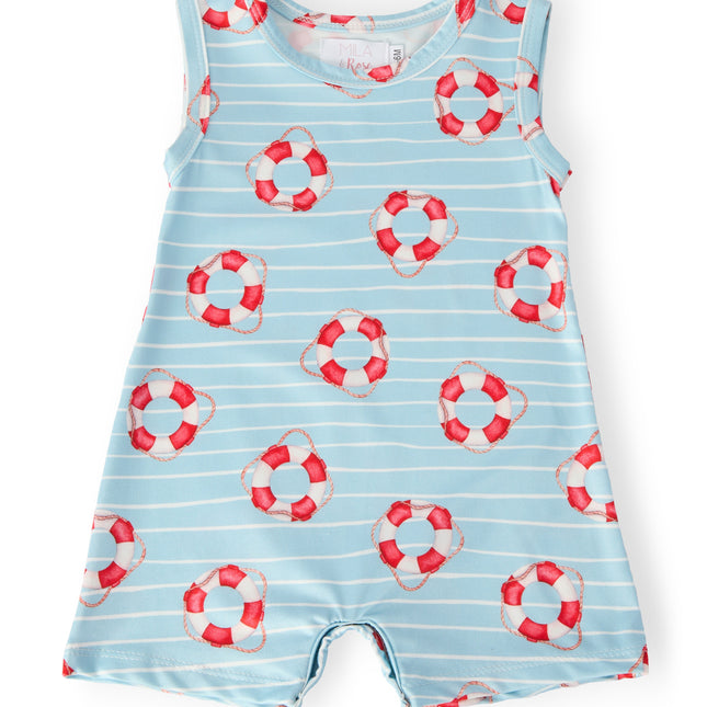 Little Lifeguard Shorty One-Piece - Dashing Nova