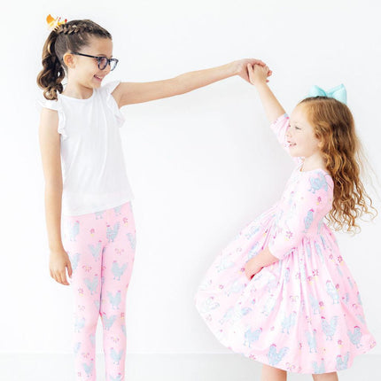 Little Miss Chickie 3/4 Sleeve Pocket Twirl Dress