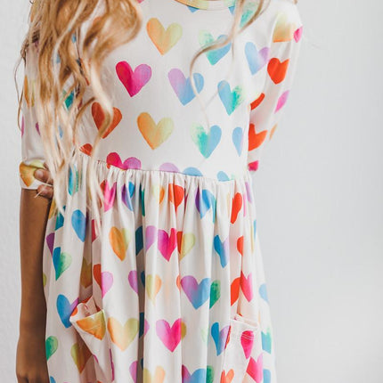 Lotta Love 3/4 Sleeve Pocket Twirl Dress