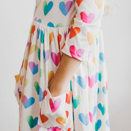 Lotta Love 3/4 Sleeve Pocket Twirl Dress