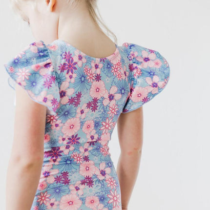 Love Blooms S/S Flutter Sleeve Leotard