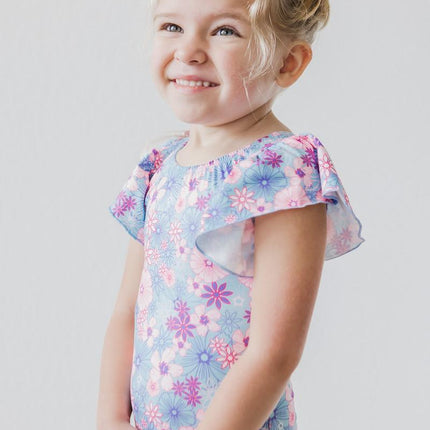 Love Blooms S/S Flutter Sleeve Leotard