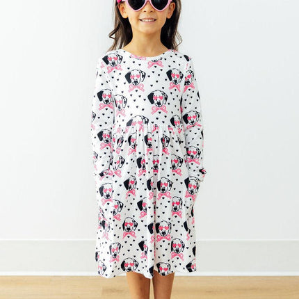 Love You Spots L/S Pocket Twirl Dress
