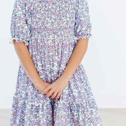 Lovely Lavender Smocked Ruffle Dress