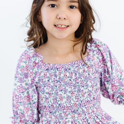 Lovely Lavender Smocked Ruffle Dress