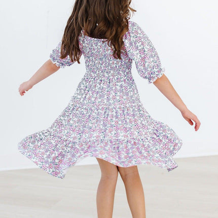 Lovely Lavender Smocked Ruffle Dress