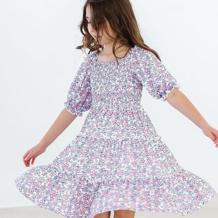 Lovely Lavender Smocked Ruffle Dress