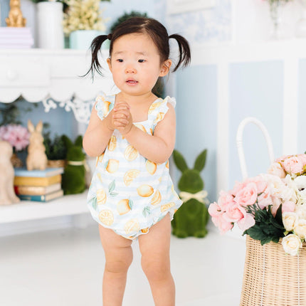Lovely Lemons Ruffle Cross Back Romper