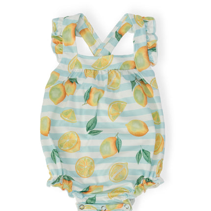 Lovely Lemons Ruffle Cross Back Romper