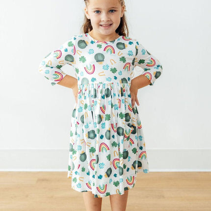 Luck of the Irish 3/4 Sleeve Pocket Twirl Dress