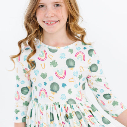 Luck of the Irish 3/4 Sleeve Pocket Twirl Dress