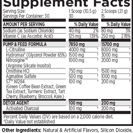 MRI Performance NO2 Black Muscle + Pump Nitric Oxide (30 servings)