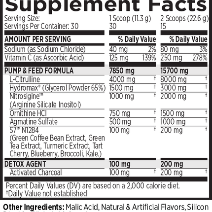 MRI Performance NO2 Black Muscle + Pump Nitric Oxide (30 servings)