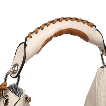 Women hobo Bag Contrast Woven Handle