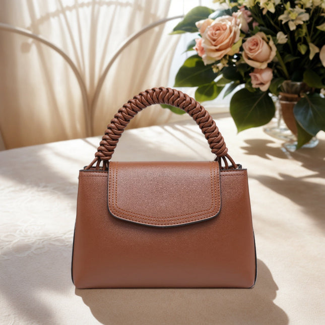 Small Crossbody Bag Compact Square Purse With Braided Handle Unique Design - Dashing Nova