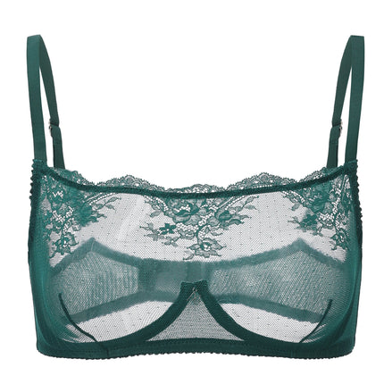 Kim High Neck Sheer Lace Underwire Bra