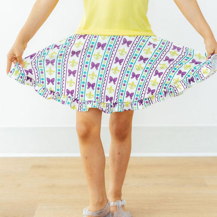 Mardi Gras Ruffle Twirl Skort