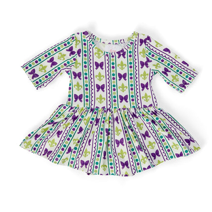 Mardi Gras 3/4 Sleeve Twirl Bodysuit