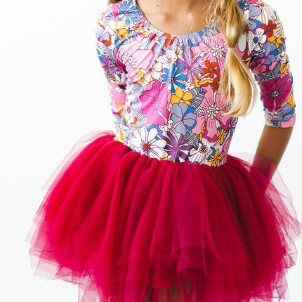Mauve What's Up Buttercup 3/4 Tutu Leotard