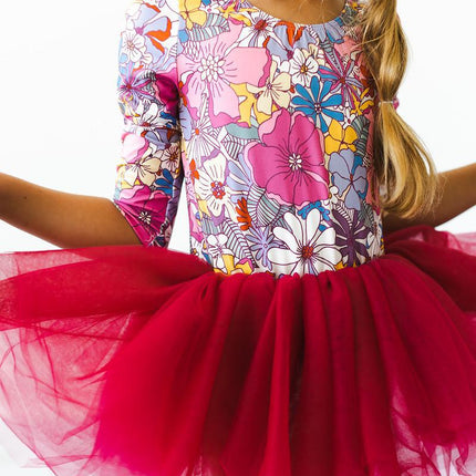 Mauve What's Up Buttercup 3/4 Tutu Leotard