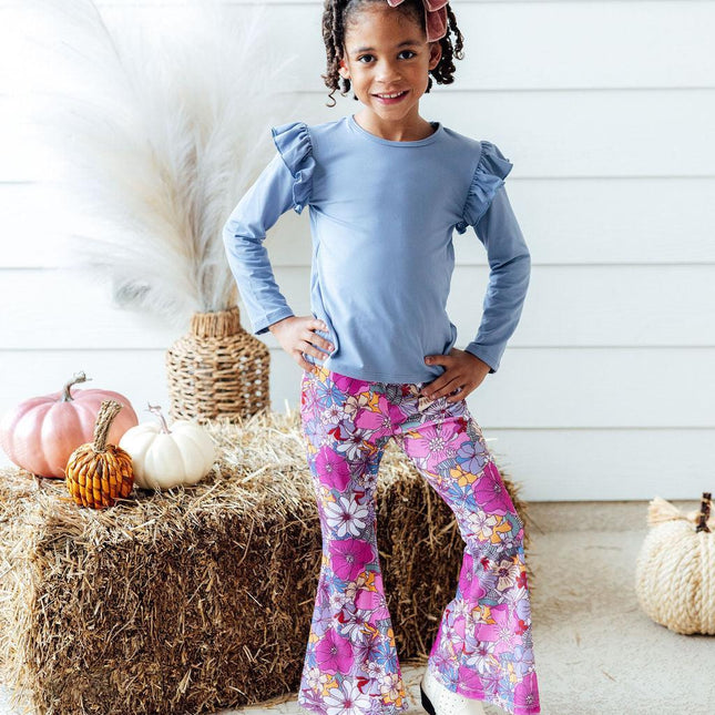 Mauve What's Up Buttercup Ribbed Velvet Bells - Dashing Nova