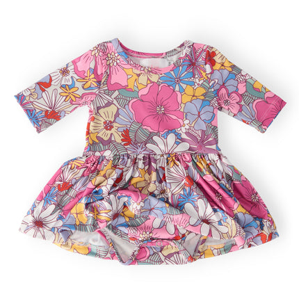 Mauve What's Up Buttercup 3/4 Sleeve Twirl Bodysuit