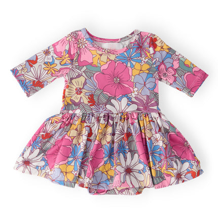 Mauve What's Up Buttercup 3/4 Sleeve Twirl Bodysuit