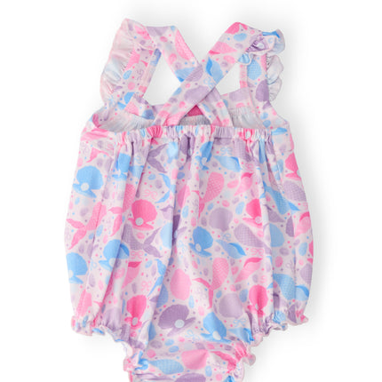 Mermaid Tails Ruffle Cross Back Romper