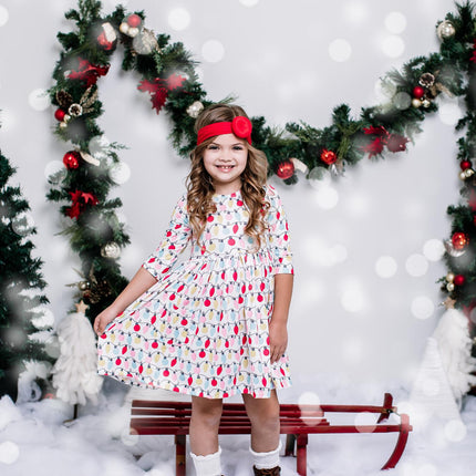 Merry & Bright 3/4 Sleeve Pocket Twirl Dress