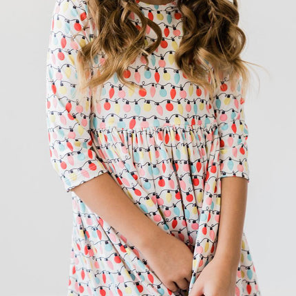 Merry & Bright 3/4 Sleeve Pocket Twirl Dress