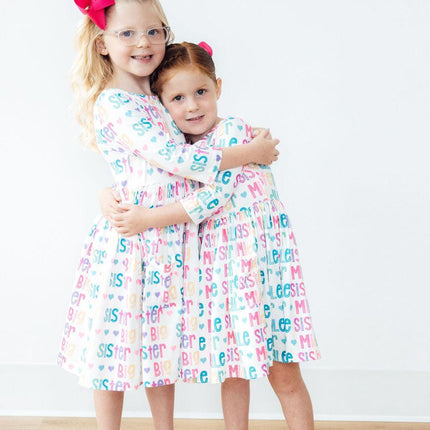 Big Sister 3/4 Sleeve Pocket Twirl Dress