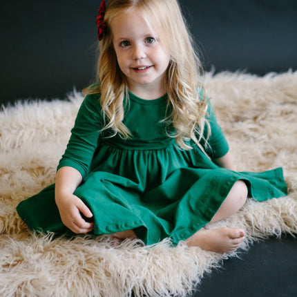 Spruce 3/4 Sleeve Pocket Twirl Dress
