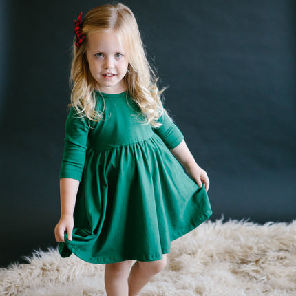 Spruce 3/4 Sleeve Pocket Twirl Dress
