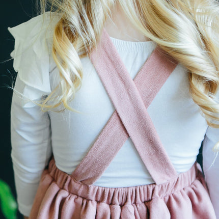 Vintage Pink Faux Suede Pinafore