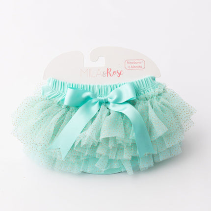 Mint & Gold Glitter Ruffle Tutu Bloomer
