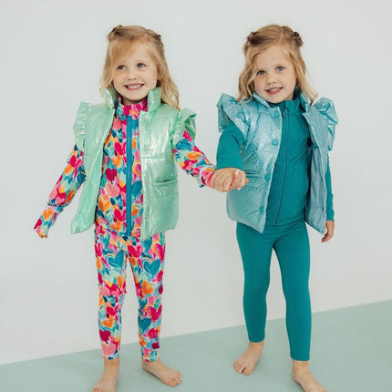 SALE Mint Iridescent Puffer Vest