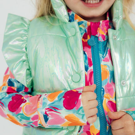 SALE Mint Iridescent Puffer Vest