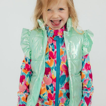 SALE Mint Iridescent Puffer Vest