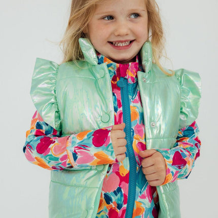 SALE Mint Iridescent Puffer Vest