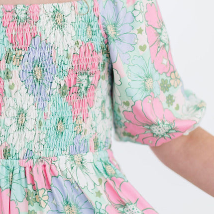 Minty Meadow Smocked Ruffle Dress