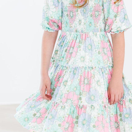 Minty Meadow Smocked Ruffle Dress
