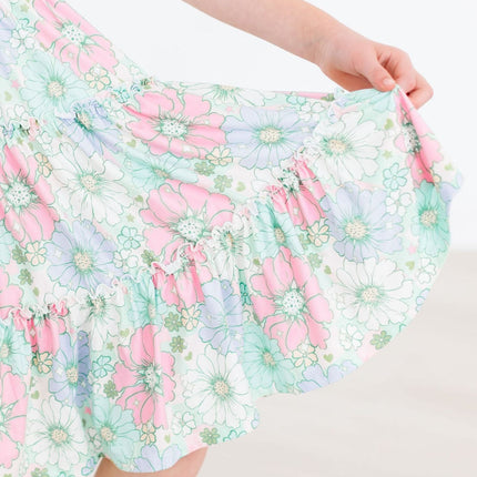 Minty Meadow Smocked Ruffle Dress