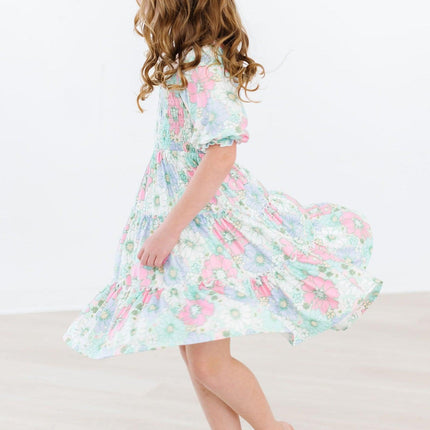 Minty Meadow Smocked Ruffle Dress