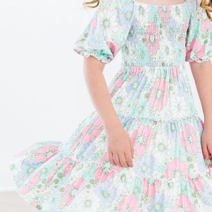 Minty Meadow Smocked Ruffle Dress